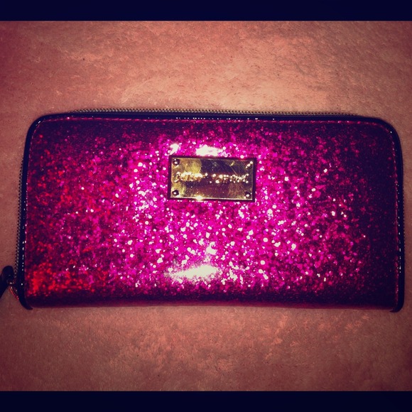 Betsey Johnson Pink, Black and Gold  Wallet.
