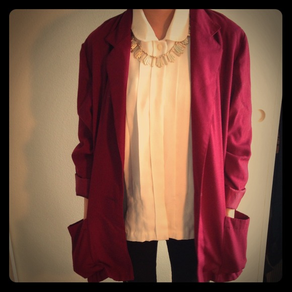 Maroon Oversized Blazer - Picture 1 of 3