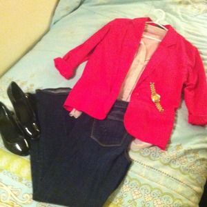***TRADED***Hot pink blazer & Imagination sweater