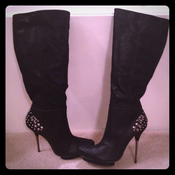 "Reserved" Black stiletto boots  "Wild Pair"