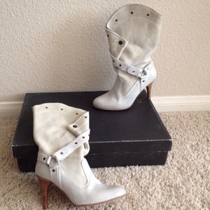 Grey Diesel StyleLab leather cowgirl boots