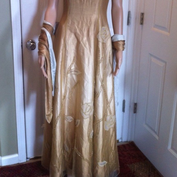 Dull Gold Gown - Picture 2 of 3
