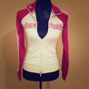 ❗Reduced Price❗Pink and white Abercrombie zip-up