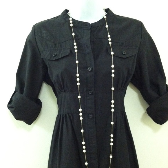 Roll up sleeves canvas tunic