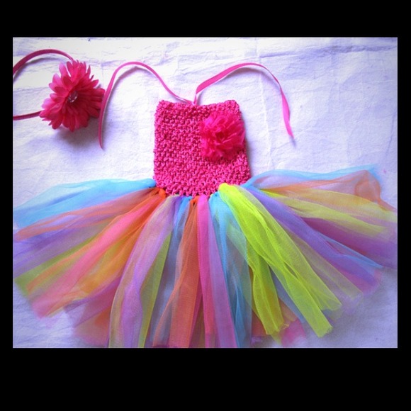 Colorful tutu baby/toddler dress