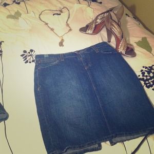 Knee length denim skirt