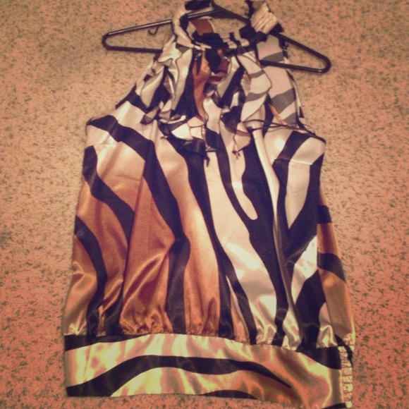 Zebra top with brown