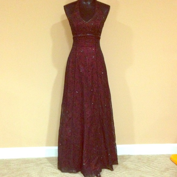 Halter red/black dress