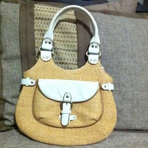 BCBG Vintage straw bag. Beautiful inside!