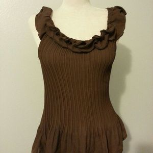 Cute brown sheer tank top
