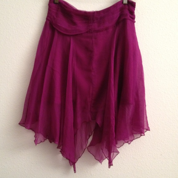 Deep magenta chiffon skirt