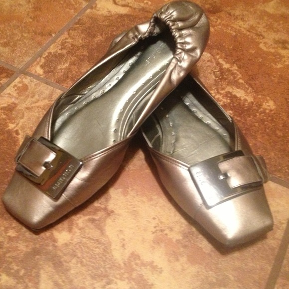 BCBG pewter flats