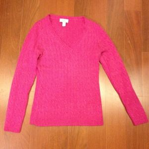 Hot pink Ann Taylor Loft cable knit sweater