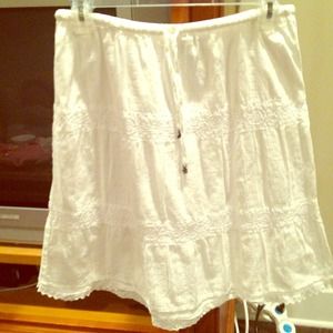 White embroided skirt