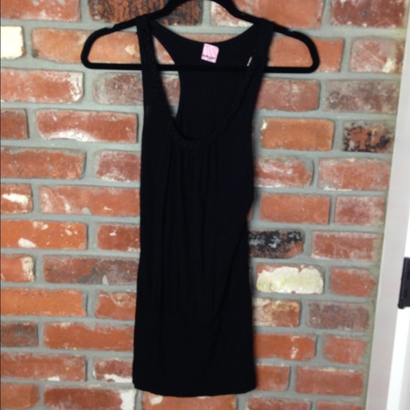 Braided neckline racer back tank top