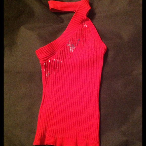 🚫SOLD🚫Trendy Red Beaded Top