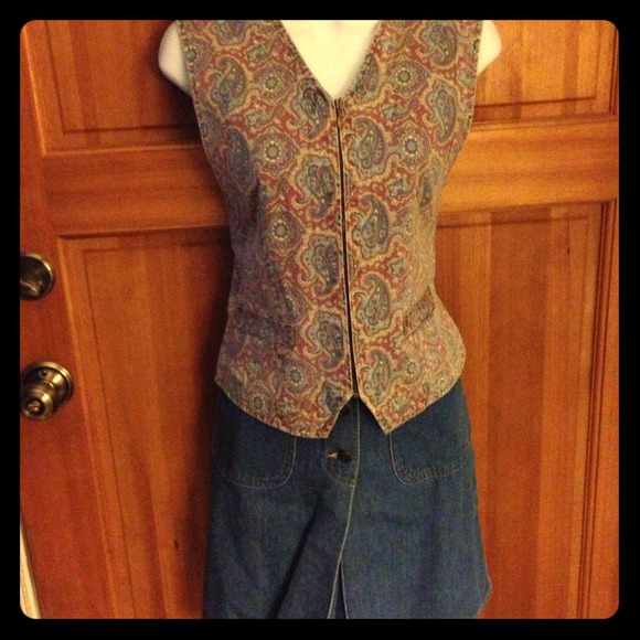 2 pc Denim Skort & Vest Set