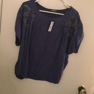 NWT silk embellished express shirt