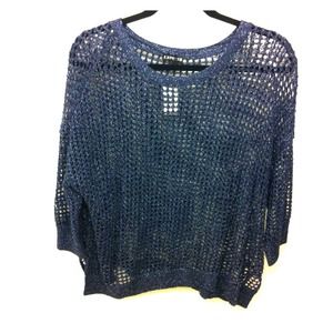 Express Blue & Metallic Silver Knit Top