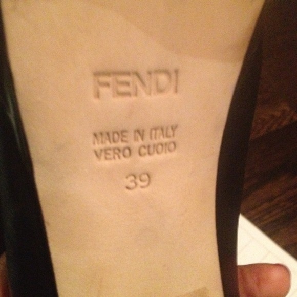 SOLD--100% Authentic FENDI Logo platform pumps - Picture 3 of 4