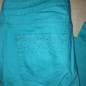 Turquoise City Streets skinny jeans!