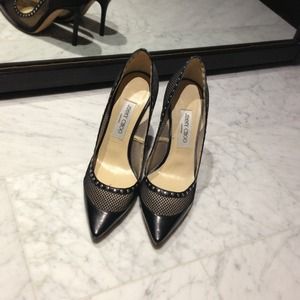 Jimmy Choo black pumps with nailheads