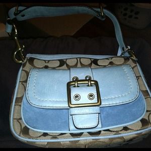 ⬇️PRICE DROP⬇️Blue & brown authentic coach bag