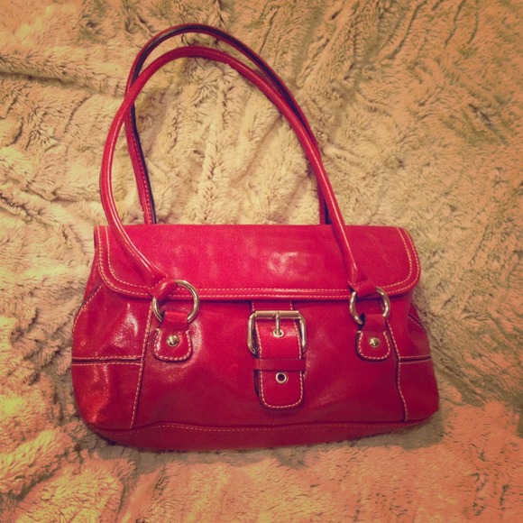 Red leather purse RESERVED