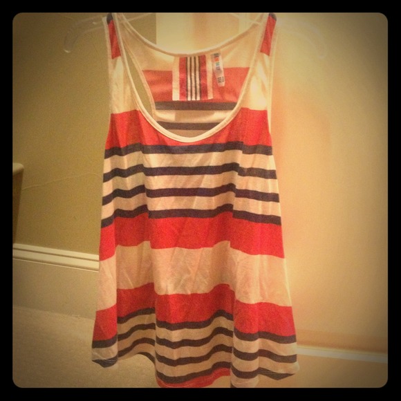 Red, white, blue oversized tank top.