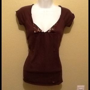 **BUNDLE for beverlylevie***Brown Sequin V-neck