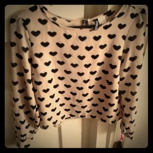 Vintage heart shirt with zipper up back