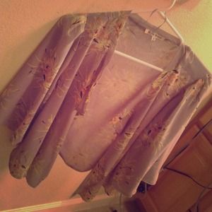 Open Front Floral Cardigan