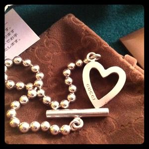 Authentic Gucci Heart Silver Bracelet