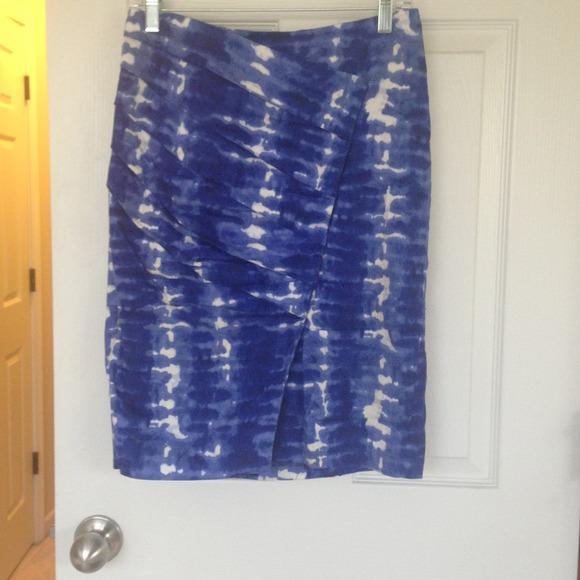 Great blue and white pencil skirt from Anthro!