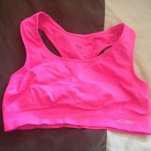 Neon pink sports bra large