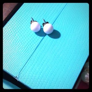 Plain white earrings