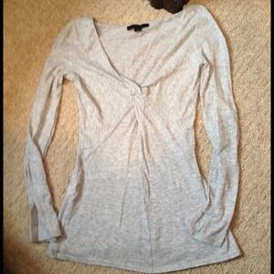 Vintage Express Knotted Long Sleeve Gray Top