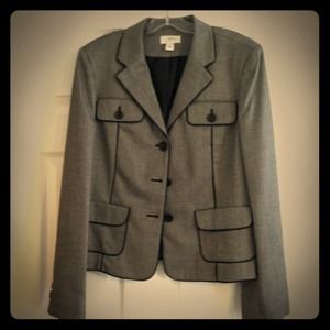 Loft Black Tipped Suit