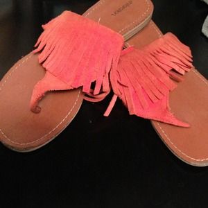 🚫Sold 🚫Faux Suede Salmon colored sandals
