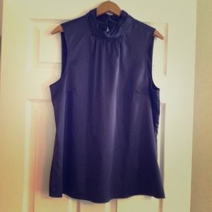 Limited purple satin sleeveless blouse