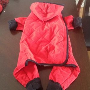 Red heavy quilted dog coat!