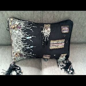 RESERVED - Mary Frances suede pillow.