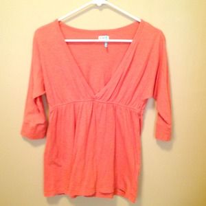 Open front peasant top- orange.