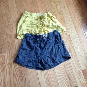 100% cotton airy drawstring elastic waist shorts