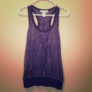 Black paisley long tank. Perfect for summer!