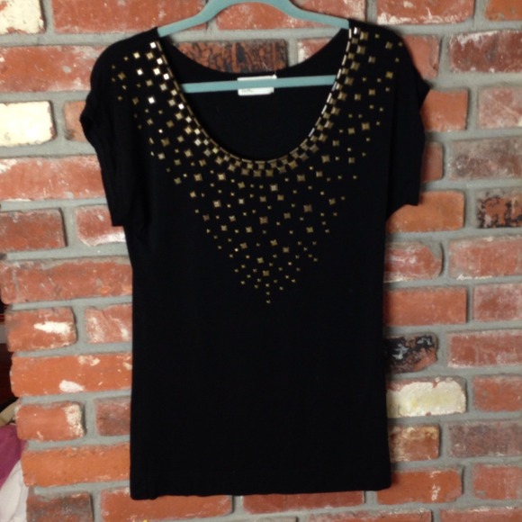 Black studded t- shirt
