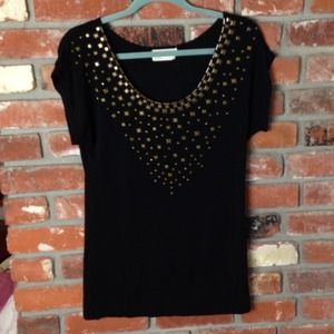 Black studded t- shirt