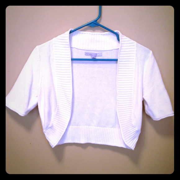 White cropped cardigan