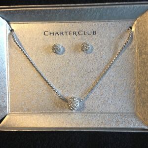 CZ 2 carat necklace and earrings