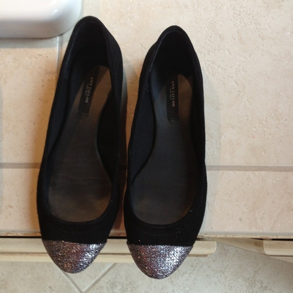 Black swede glitter on toes worn once SOLD